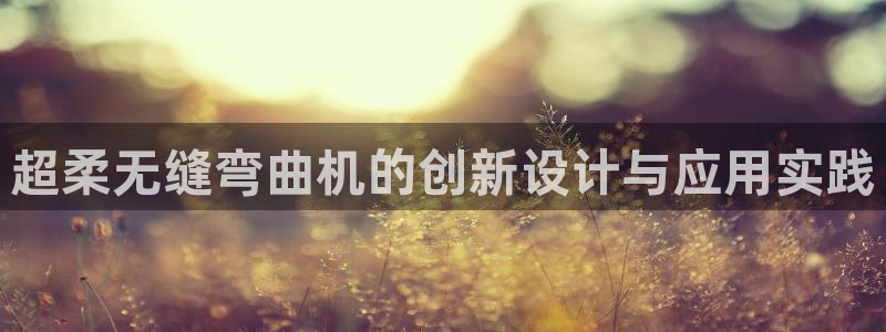 太阳成集团洗米华：超柔无缝弯曲机的创新设计与应用实践
